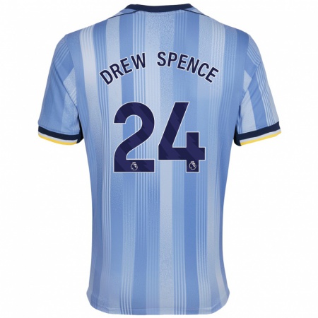 Kandiny Enfant Maillot Drew Spence #24 Bleu Clair Tenues Extérieur 2024/25 T-Shirt