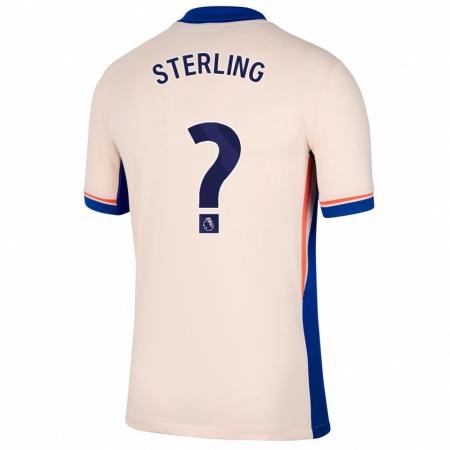 Kandiny Enfant Maillot Raheem Sterling #0 Beige Clair Tenues Extérieur 2024/25 T-Shirt