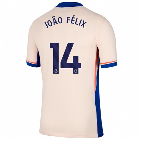 Kandiny Enfant Maillot João Félix #14 Beige Clair Tenues Extérieur 2024/25 T-Shirt