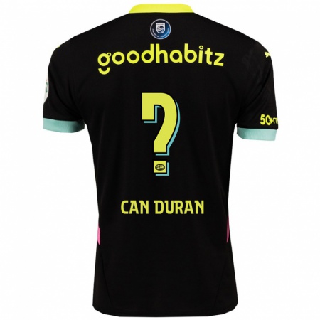 Kandiny Enfant Maillot Emre Can Duran #0 Noir Jaune Tenues Extérieur 2024/25 T-Shirt