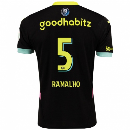 Kandiny Enfant Maillot André Ramalho #5 Noir Jaune Tenues Extérieur 2024/25 T-Shirt