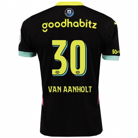 Kandiny Enfant Maillot Patrick Van Aanholt #30 Noir Jaune Tenues Extérieur 2024/25 T-Shirt