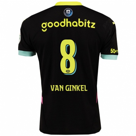 Kandiny Enfant Maillot Marco Van Ginkel #8 Noir Jaune Tenues Extérieur 2024/25 T-Shirt