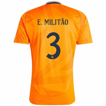 Kandiny Enfant Maillot Éder Militão #3 Orange Tenues Extérieur 2024/25 T-Shirt