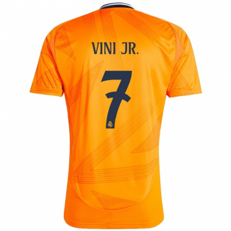 Kandiny Enfant Maillot Vinicius Junior #7 Orange Tenues Extérieur 2024/25 T-Shirt