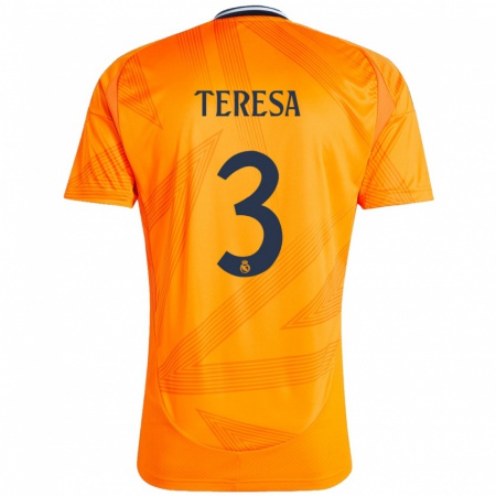 Kandiny Enfant Maillot Teresa Abelleira #3 Orange Tenues Extérieur 2024/25 T-Shirt