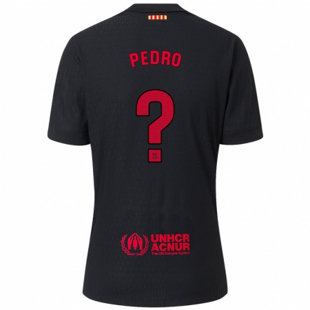 Kandiny Enfant Maillot Pedro Rodríguez #0 Noir Rouge Tenues Extérieur 2024/25 T-Shirt