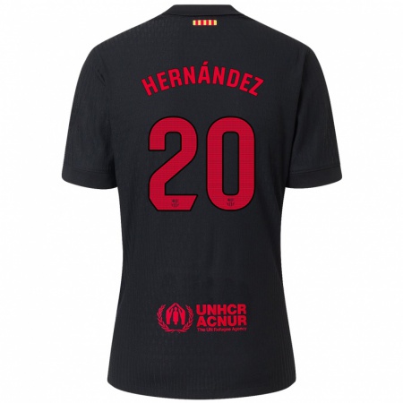 Kandiny Enfant Maillot Unai Hernández #20 Noir Rouge Tenues Extérieur 2024/25 T-Shirt