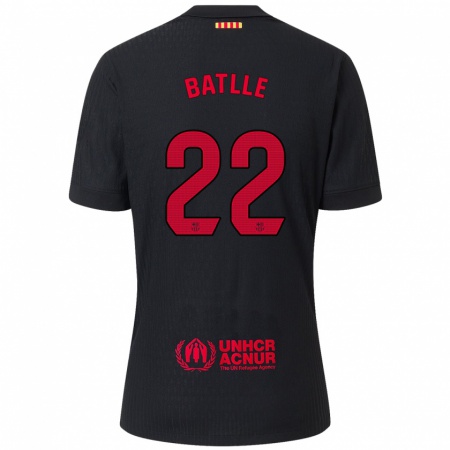 Kandiny Enfant Maillot Ona Batlle #22 Noir Rouge Tenues Extérieur 2024/25 T-Shirt