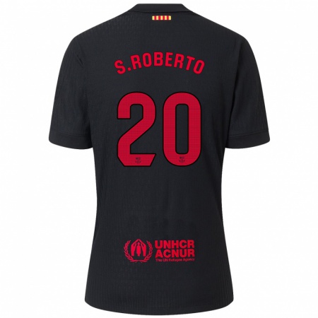 Kandiny Enfant Maillot Sergi Roberto #20 Noir Rouge Tenues Extérieur 2024/25 T-Shirt