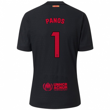 Kandiny Enfant Maillot Sandra Panos #1 Noir Rouge Tenues Extérieur 2024/25 T-Shirt