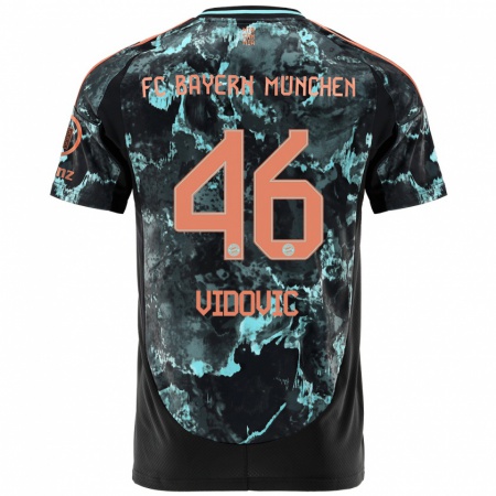 Kandiny Enfant Maillot Gabriel Vidovic #46 Noir Tenues Extérieur 2024/25 T-Shirt