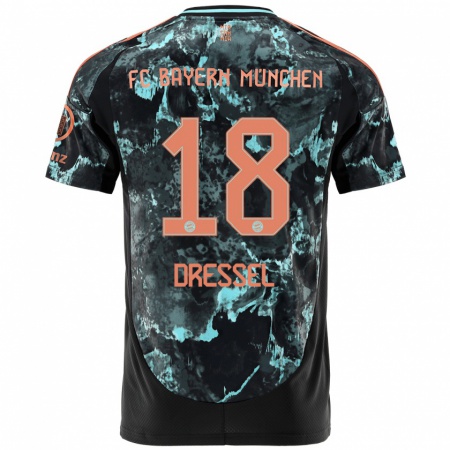 Kandiny Enfant Maillot Timon Dressel #18 Noir Tenues Extérieur 2024/25 T-Shirt