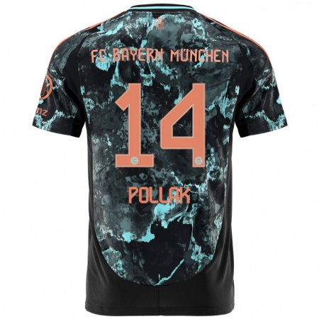 Kandiny Enfant Maillot Florian Pollak #14 Noir Tenues Extérieur 2024/25 T-Shirt