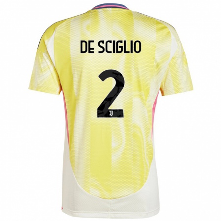 Kandiny Enfant Maillot Mattia De Sciglio #2 Jaune Solaire Tenues Extérieur 2024/25 T-Shirt