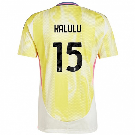 Kandiny Enfant Maillot Pierre Kalulu #15 Jaune Solaire Tenues Extérieur 2024/25 T-Shirt