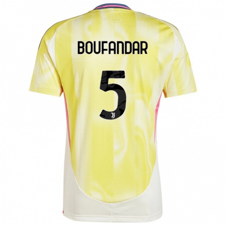 Kandiny Enfant Maillot Adam Boufandar #5 Jaune Solaire Tenues Extérieur 2024/25 T-Shirt