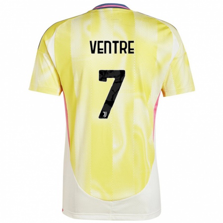 Kandiny Enfant Maillot Alessandro Ventre #7 Jaune Solaire Tenues Extérieur 2024/25 T-Shirt