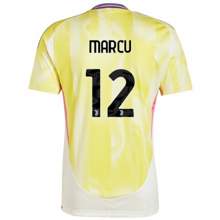 Kandiny Enfant Maillot Alessio Marcu #12 Jaune Solaire Tenues Extérieur 2024/25 T-Shirt