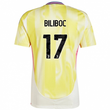 Kandiny Enfant Maillot Lorenzo Biliboc #17 Jaune Solaire Tenues Extérieur 2024/25 T-Shirt