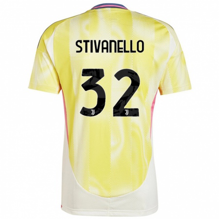 Kandiny Enfant Maillot Riccardo Stivanello #32 Jaune Solaire Tenues Extérieur 2024/25 T-Shirt