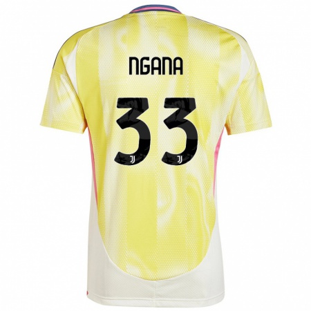 Kandiny Enfant Maillot Valdes Ngana #33 Jaune Solaire Tenues Extérieur 2024/25 T-Shirt