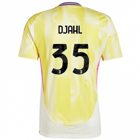 Kandiny Enfant Maillot Rayan Djahl #35 Jaune Solaire Tenues Extérieur 2024/25 T-Shirt