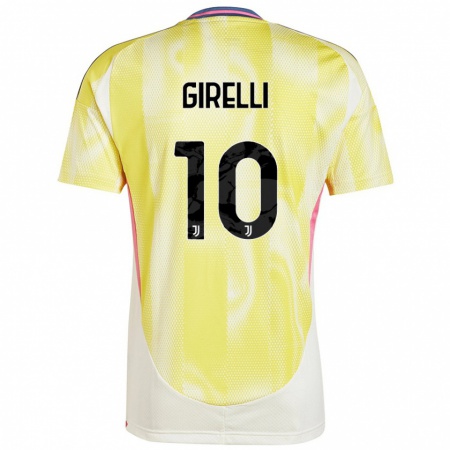 Kandiny Enfant Maillot Cristiana Girelli #10 Jaune Solaire Tenues Extérieur 2024/25 T-Shirt