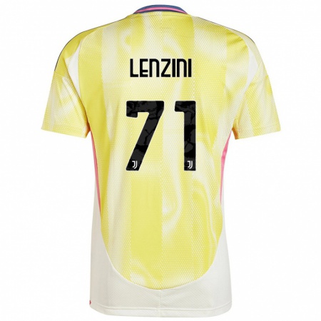 Kandiny Enfant Maillot Martina Lenzini #71 Jaune Solaire Tenues Extérieur 2024/25 T-Shirt