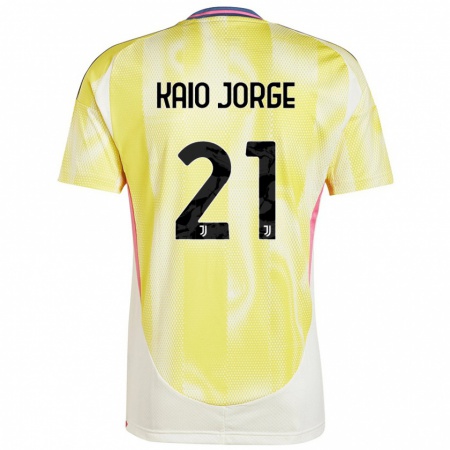 Kandiny Enfant Maillot Kaio Jorge #21 Jaune Solaire Tenues Extérieur 2024/25 T-Shirt