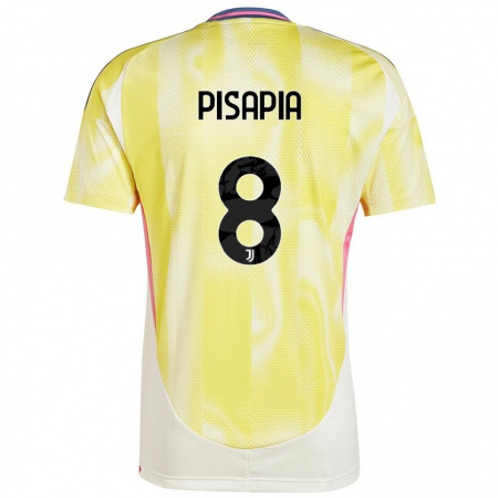 Kandiny Enfant Maillot Luciano Pisapia #8 Jaune Solaire Tenues Extérieur 2024/25 T-Shirt