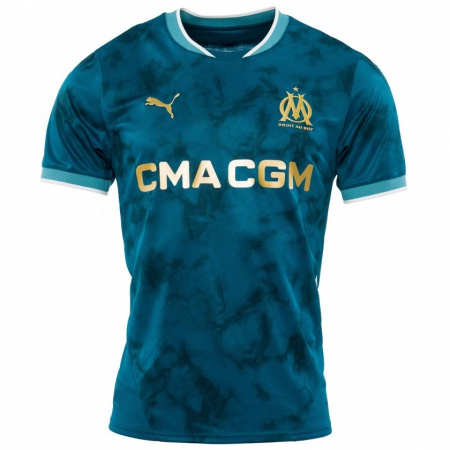 Kandiny Enfant Maillot Alexandre Issanga #0 Turquoise Bleu Tenues Extérieur 2024/25 T-Shirt