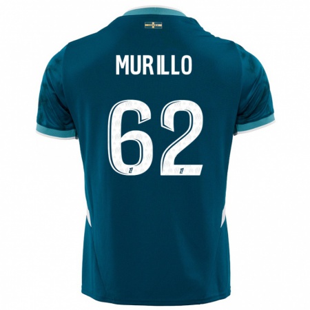 Kandiny Enfant Maillot Amir Murillo #62 Turquoise Bleu Tenues Extérieur 2024/25 T-Shirt