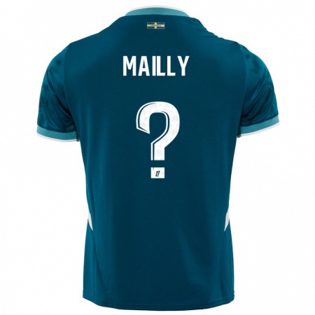 Kandiny Enfant Maillot Evan Mailly #0 Turquoise Bleu Tenues Extérieur 2024/25 T-Shirt