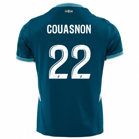 Kandiny Enfant Maillot Roxane Couasnon #22 Turquoise Bleu Tenues Extérieur 2024/25 T-Shirt