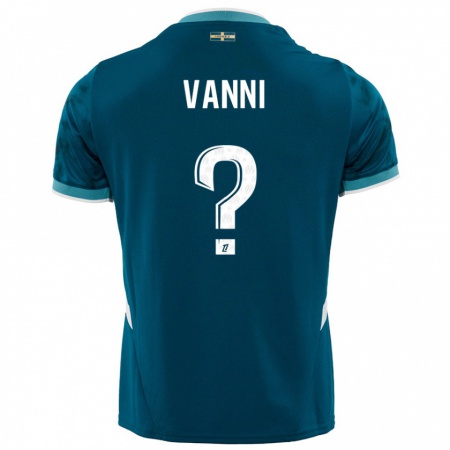 Kandiny Enfant Maillot Fabio Vanni #0 Turquoise Bleu Tenues Extérieur 2024/25 T-Shirt