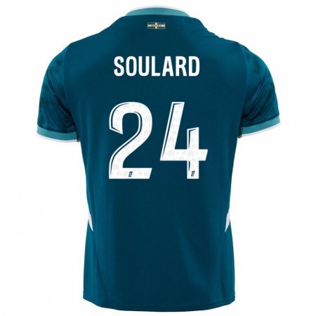 Kandiny Enfant Maillot Amandine Soulard #24 Turquoise Bleu Tenues Extérieur 2024/25 T-Shirt