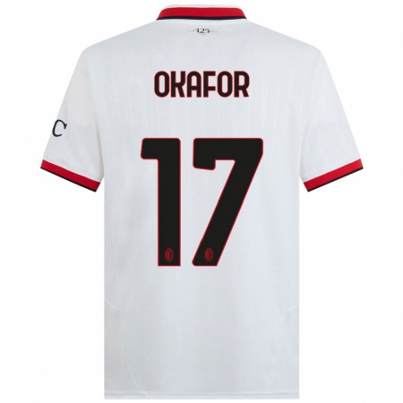 Kandiny Enfant Maillot Noah Okafor #17 Blanc Noir Rouge Tenues Extérieur 2024/25 T-Shirt