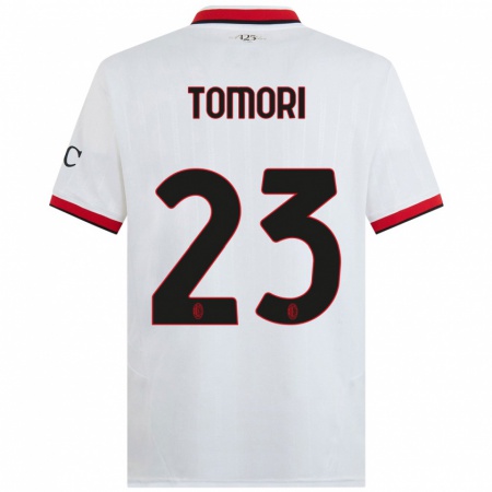 Kandiny Enfant Maillot Fikayo Tomori #23 Blanc Noir Rouge Tenues Extérieur 2024/25 T-Shirt