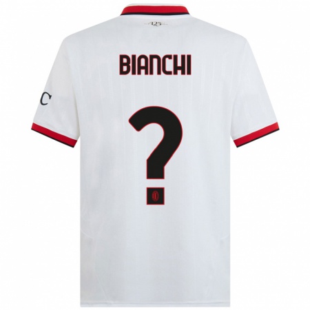 Kandiny Enfant Maillot Alessandro Bianchi #0 Blanc Noir Rouge Tenues Extérieur 2024/25 T-Shirt