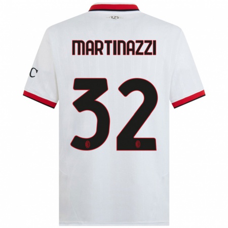 Kandiny Enfant Maillot Luca Martinazzi #32 Blanc Noir Rouge Tenues Extérieur 2024/25 T-Shirt