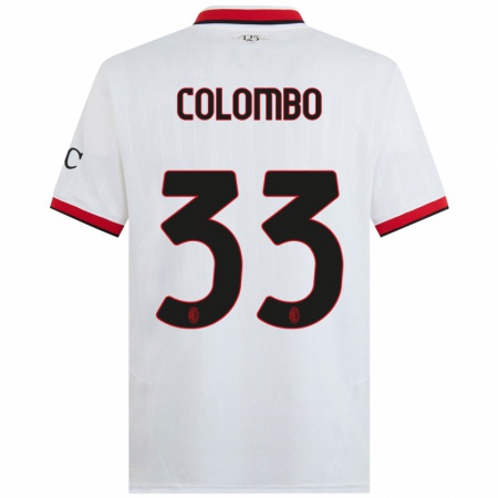 Kandiny Enfant Maillot Federico Colombo #33 Blanc Noir Rouge Tenues Extérieur 2024/25 T-Shirt