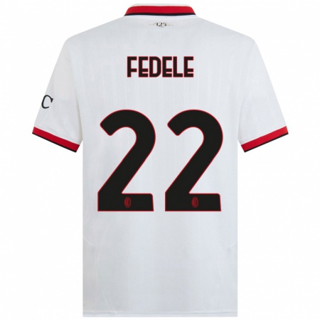 Kandiny Enfant Maillot Noemi Fedele #22 Blanc Noir Rouge Tenues Extérieur 2024/25 T-Shirt