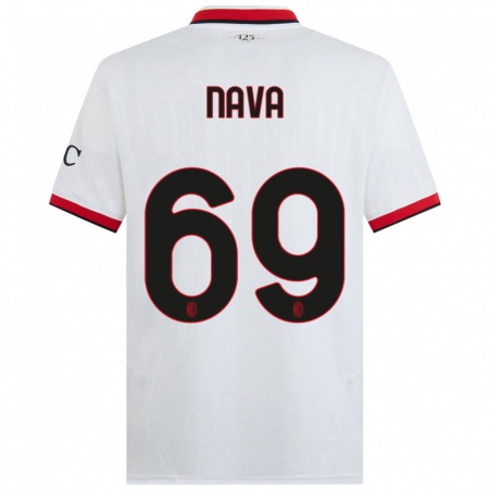 Kandiny Enfant Maillot Lapo Nava #69 Blanc Noir Rouge Tenues Extérieur 2024/25 T-Shirt