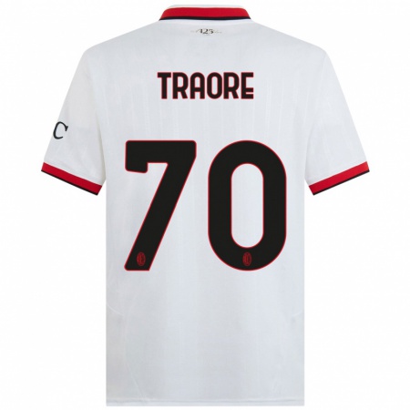 Kandiny Enfant Maillot Chaka Traorè #70 Blanc Noir Rouge Tenues Extérieur 2024/25 T-Shirt