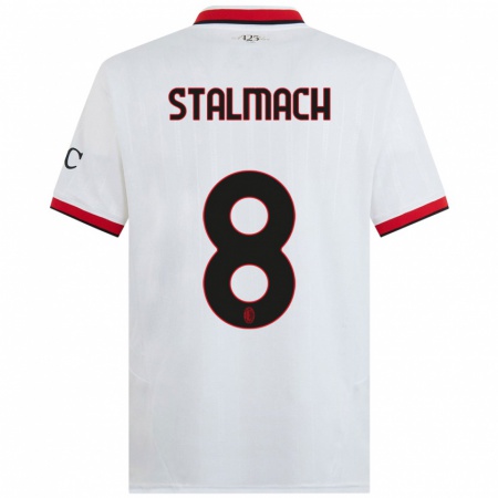 Kandiny Enfant Maillot Dariusz Stalmach #8 Blanc Noir Rouge Tenues Extérieur 2024/25 T-Shirt