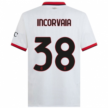 Kandiny Enfant Maillot Giovanni Incorvaia #38 Blanc Noir Rouge Tenues Extérieur 2024/25 T-Shirt