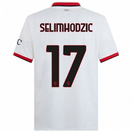 Kandiny Enfant Maillot Noa Selimhodzic #17 Blanc Noir Rouge Tenues Extérieur 2024/25 T-Shirt