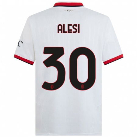 Kandiny Enfant Maillot Gabriele Alesi #30 Blanc Noir Rouge Tenues Extérieur 2024/25 T-Shirt