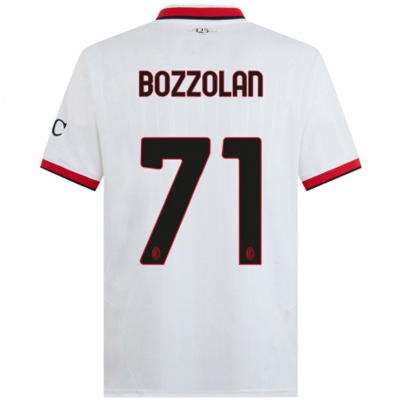 Kandiny Enfant Maillot Andrea Bozzolan #71 Blanc Noir Rouge Tenues Extérieur 2024/25 T-Shirt